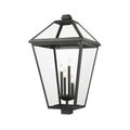 Z-Lite Talbot 4 Light Outdoor Post Mount Fixture, Black & Clear Beveled 579PHXLXS-BK